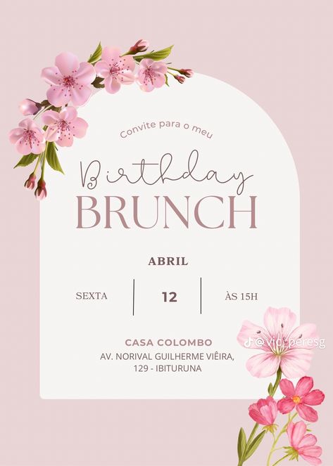 Brunch Bday Party, Brunch Birthday Party Ideas, Brunch Party Decorations, 25th Birthday Cakes, 25th Birthday Parties, 20th Birthday Party, Dinner Party Decorations, Digital Invitations Wedding, Birthday Ideas For Her