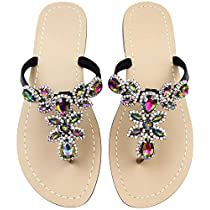 Check this out at Amazon Dressy Flat Sandals, Fancy Flip Flops, Dressy Flats, Beach Wedding Shoes, Summer Sandals Flat, Crystal Sandals, Rhinestone Flats, Jeweled Sandals, Sandals Beach