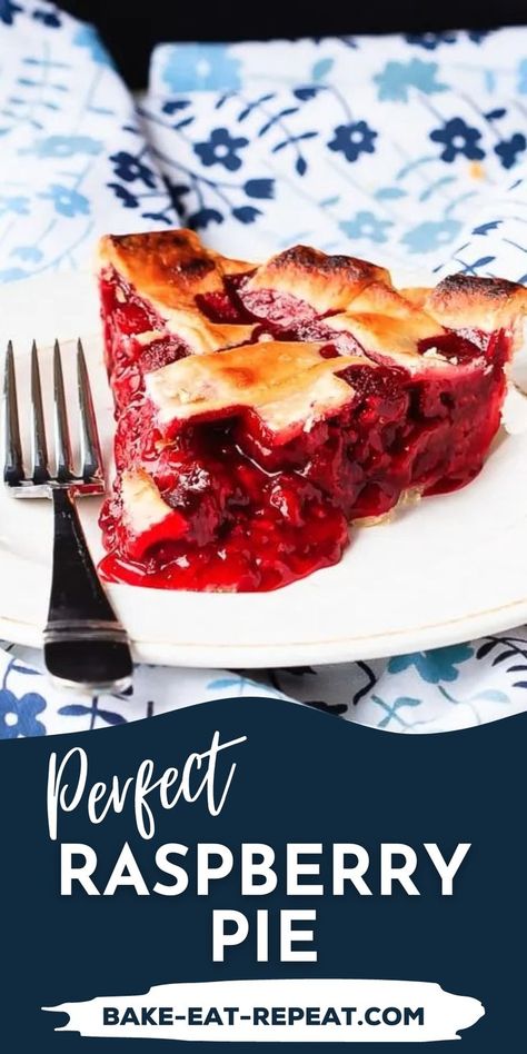 This recipe makes the perfect Raspberry Pie! It's easy to make with either fresh or frozen raspberries. This recipe seriously makes the best raspberry pie. If you’re like me and have been missing out on it your whole life, you need to try it. You may find a new favourite fruit pie too! Easy Raspberry Pie Recipe, Raspberry Pie Filling Recipes, Fall Pies Recipes, Raspberry Pie Recipe, Raspberry Pie Filling, Summer Fruit Recipes, Popular Pies, Favorite Pie Recipes, Raspberry Desserts