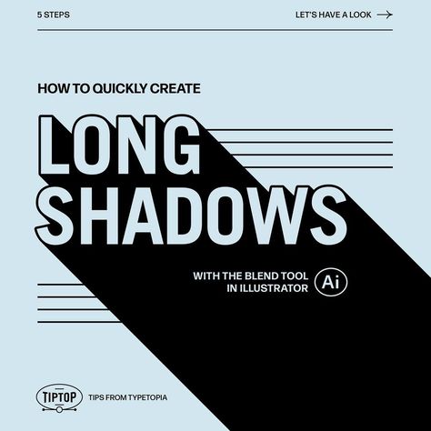 Typetopia on Instagram: “Following up on our first method to create long shadows in Adobe Illustrator as we wanted to share this one as well. This method is quicker…” Pencil Challenge, Blend Tool, Drop Shadow, Learn Something New, Long Shadow, Illustrator Tutorials, Text Effects, Lettering Design, Adobe Illustrator