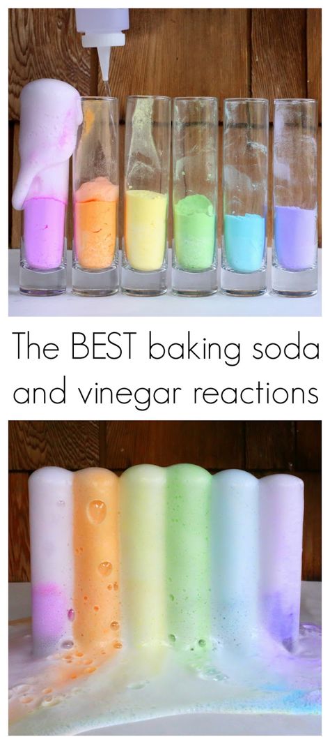 Come learn an easy trick that will get you the most dramatic, puffy, foamy baking soda and vinegar eruptions and learn the science behind it... Vetenskapliga Experiment, Science Experience, Baking Soda And Vinegar, Science Party, Kid Experiments, Ideas Food, Preschool Science, E Mc2, Food Science