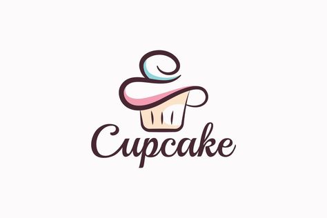 Cupcake Letters Design, Cupcake Logo Design Graphics, Cupcake Graphic, Cupcake Logo, Logo With A, Logos Ideas, Cake Logo, Bakery Logo, Heart Tree