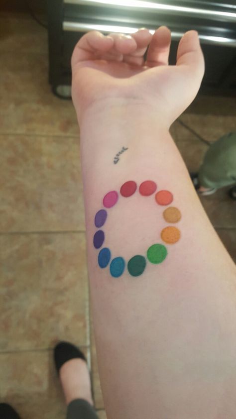 My colorwheel! Color Swatch Tattoo, Color Test Tattoo, Color Test, Pretty Skin, Color Swatch, Tattoo Inspo, Color Therapy, Cosmetology, Color Swatches