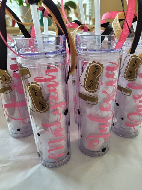 Slumber Party, Personalized Skinny Tumbler, Birthday gift, Sleep Over gift, Party Favor, spa party, Finger nail polish, slumber party fun Adult Slumber Party, Sleepover Party Favors, Slumber Party Favors, Slumber Party Birthday, Girls Slumber Party, Birthday Things, Girl Spa Party, Sleepover Birthday Parties, Spa Birthday Parties