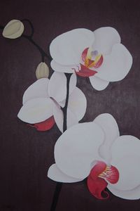 orchid picture for my mom? White Orchids Painting, Orchid Mural, Purple Orchid Painting, Orchid Painting Oil, Orchids Painting, Orchid Flower Wall Mural, Orchid Chinese Painting, Painted Wall Art, For My Mom