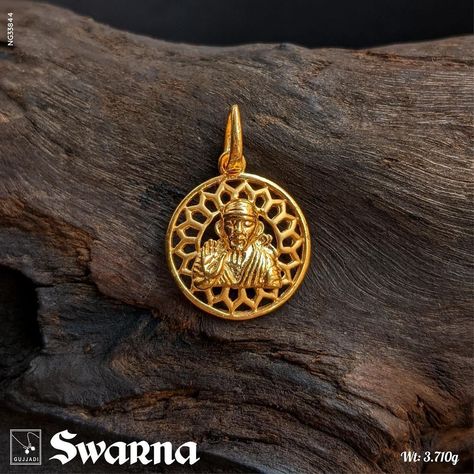 Sai Baba Gold Pendant, Latest Gold Pendant Jewelry, Floral Halo, Casual Slip On Shoes, Gold Pendant Jewelry, Halo Pendant, Sai Baba, 22k Gold, Gold Pendant