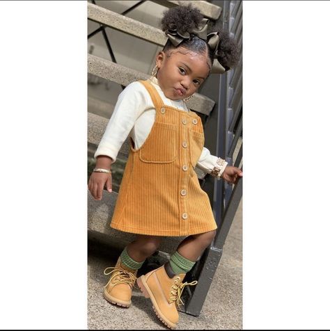 Toddler Girl Outfits Black Kids Fall, Daycare Pictures, Timbs Outfit, Black Baby Girl Hairstyles, Girl Fall Outfits, Black Kids Fashion, Daughter Outfits, Beautiful Black Babies