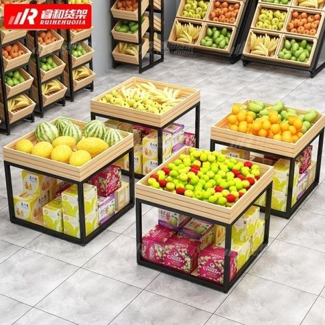 Fruit And Vegetable Display, Fruit And Veg Market, Vegetable Display, Fruit And Veg Shop, Vegetable Rack, Vegetable Stand, Vegetable Shop, Grocery Store Design, Eco Store