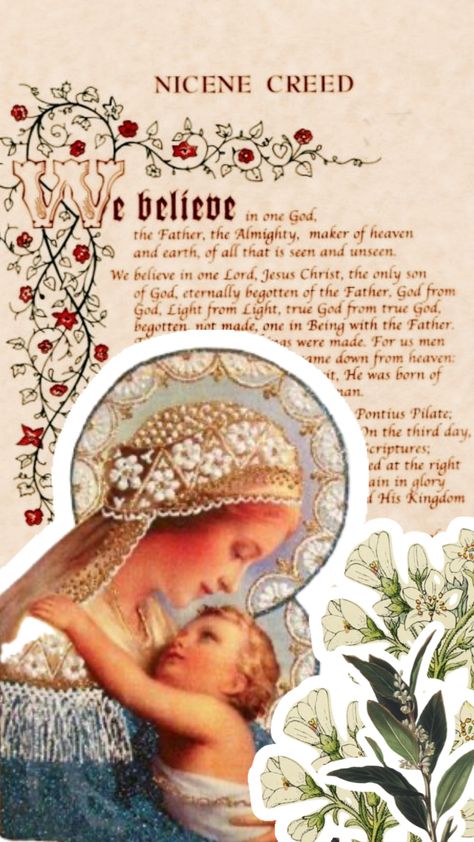 #catholic #catholicart #catholicaesthetic #creed #catholicism #art #floral Catholicism Art, Nicene Creed Catholic, Church Prayers, Nicene Creed, Pontius Pilate, Prayer For Church, Quotes Prayer, Bible Quotes Prayer, Catholic Art