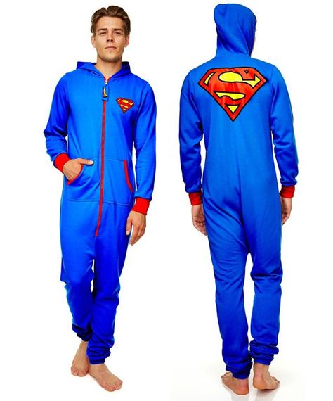 Superman Onesie Minion Onesie, Superman Onesie, Mens Onesie, Superman Logo, Jumpsuit Men, Mens Fashion Trends, Look Cool, Minion, Blue Man