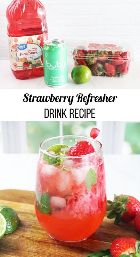 Strawberry Infused Water Recipes, Fall Cider Recipes, Strawberry Refresher Recipe, Romanticizing Summer, Strawberry Drink Recipes, Strawberry Refresher, Strawberry Infused Water, Sparkling Strawberry Lemonade, Cider Recipes