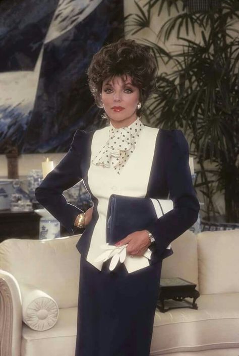 Joan Collins from Dynasty Dynasty 1980s, Alexis Carrington, Dame Joan Collins, Jackie Collins, Dynasty Outfits, Joan Collins, 1980s Fashion, Vintage Hollywood, Healthy Habits