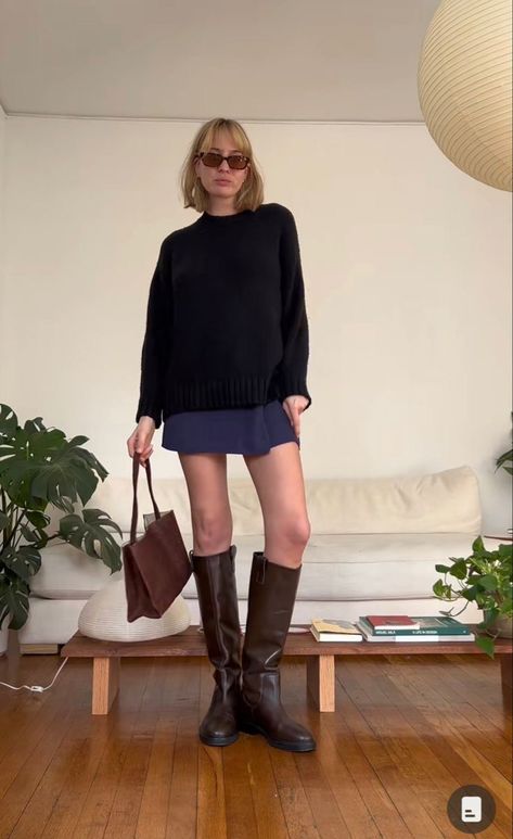 Black Frye Boots Outfit, Frye Boot Outfit, Preppy Boots Outfit, Parisian Sweater, Frye Boots Outfit, Midi Dress Winter, Fall 23, Wardrobe Tips, Winter 23