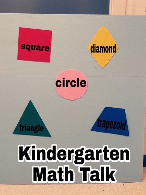 Math talk about shapes - this created a lot of discussion and great answers. Math Talks Kindergarten, Number Talks Kindergarten, Kindergarten Shapes, Shapes Math, Math Shapes, Homeschool Writing Prompts, Math Talks, Teaching Math Elementary, Special Education Math