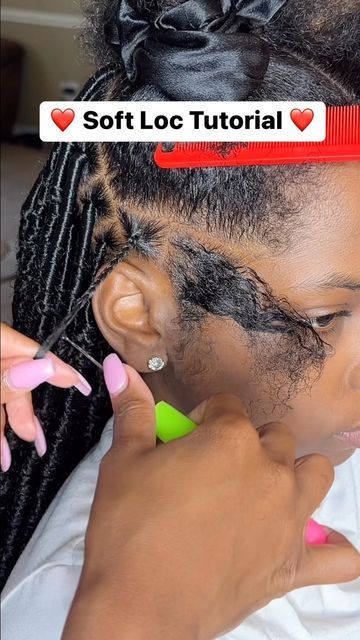 Veronica💜 on Instagram: "Soft Loc Tutorial 😏���💕❤️" Soft Loc Crochet, Soft Dreads Hairstyles For Black Women, How To Do Soft Locs Tutorial, Crochet Locs Tutorial, Lock Braids, Faux Loc Crochet Hairstyles, Crochet Locs Black Women, Soft Loc Tutorial, Loc Tutorials