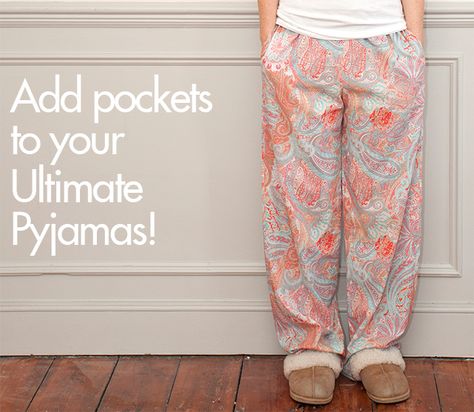 Add Pockets to your Ultimate Pyjamas: Bonus Pocket Pattern Piece | SewOverIt | Bloglovin’ Pajama Pants With Pockets Pattern Free, Easy Sewing Patterns Free Pajama Pants, Plus Size Pajama Pants Pattern Free, Sewing Pajama Pants Free Pattern, Pajama Pants Pattern Free Women, Pajama Pants Pattern Free Printable, Pajama Bottoms Pattern, Pj Pants Sewing Pattern, Pyjamas Pattern Free