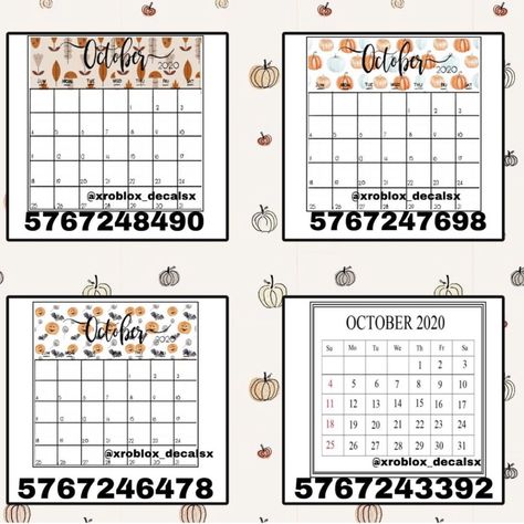 Decal Bloxburg, Calendar Decal, Fall Decal, November Aesthetic, Bloxburg Decals Codes Aesthetic, School Decal, Decals Codes, Collage Des Photos, Roblox Image Ids