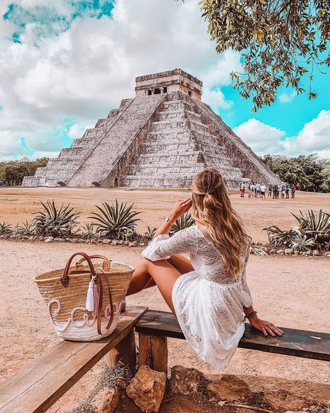 TRAVEL | FASHION | INSPO on Instagram: “➵ some places simply have a special energy and Chichén Itzá is definetely one of them ✨ 𝕎𝕖𝕣𝕓𝕦𝕟𝕘, 𝕕𝕒 𝕊𝕖𝕚𝕥𝕖𝕟𝕧𝕖𝕣𝕝𝕚𝕟𝕜𝕦𝕟𝕘…” Chichen Itza Outfit, Cancun Pictures, Cancun Photos, Chichen Itza Mexico, Mexico Pictures, Cancun Vacation, Cancun Tulum, Cancun Trip, Outfits For Mexico