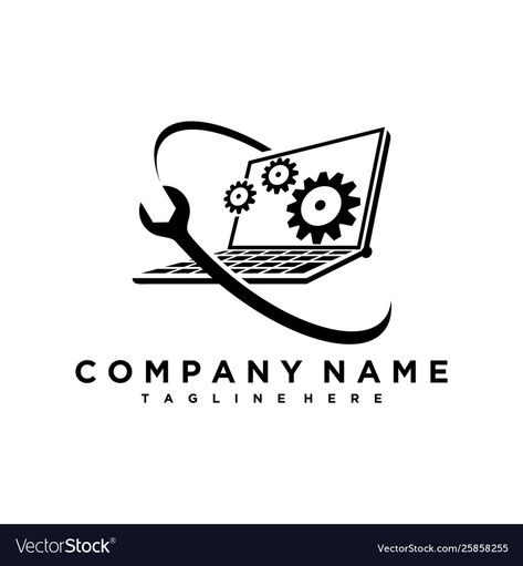 Logo For It Company, Online Services Logo, Computer Repair Logo, Computer Logo Design Ideas, Laptop Logo Design, Tech Logo Ideas, Computer Logo Design, Laptop Logo, Service Logo Design