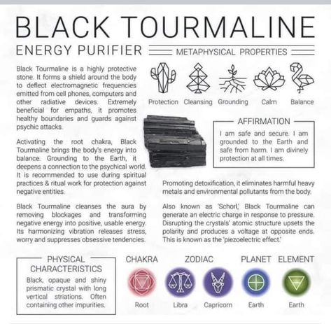 Mumbo Jumbo, Black Energy, Raw Black Tourmaline, Black Tourmaline Ring, Magical Life, Black Tourmaline Crystal, Crystals Healing Properties, Information Card, Body Energy