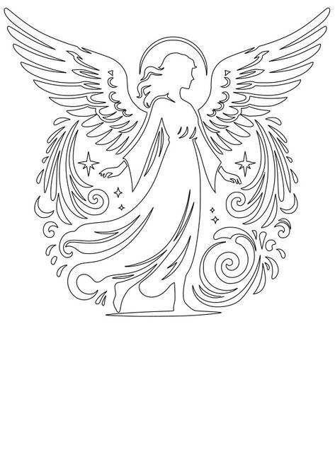 Angel 9 drawing for coloring page Free Printable! Nurieworld Angel Coloring Pages Free Printable, Drawing For Coloring, Angel Outline, Printable For Preschool, Angel Coloring Pages, Coloring Page Free Printable, Apple Flowers, Valentines Presents, Sakura Flower