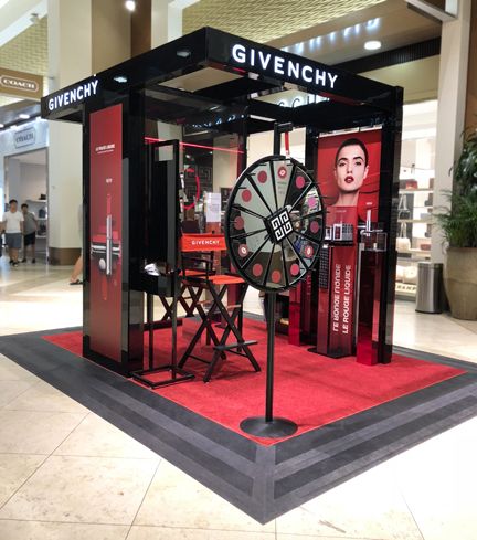 Givenchy Beauty, Bloommiami create second interactive makeup activation | Travel Markets Insider Pop Up Retail, Pop Up Booth, Activation Ideas, Event Booth Design, Makeup Stand, Givenchy Beauty, Travel Retail, Event Booth, Kiosk Design