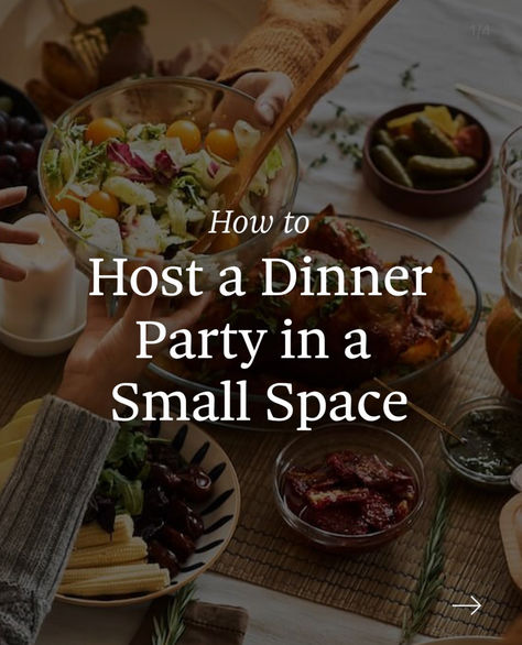 Hosting a dinner party in a small space can seem daunting, especially if you’re used to larger gatherings or have recently downsized. However, with the right strategies and a bit of creativity, entertaining in a small space can be a great success. Here, we’ll provide tips on how to throw a memorable and enjoyable dinner party, no matter the size of your home, by making the most of limited space and even transforming it into an ideal setting for entertaining guests. Small Space Entertaining, Host A Dinner Party, Small Party, Host A Party, Small Apartment, Entertaining Guests, Small Space, Party Time, Dinner Party