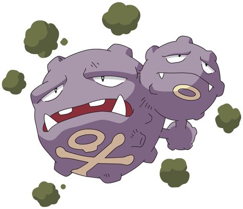 Weezing is the evolved form of Koffing Pokemon Painting Ideas, Poison Pokemon, Pokemon Sleeves, List Of Pokemon, Pokemon Gen 1, Pokemon Kanto, Fairy Type Pokemon, Pokemon Wiki, 150 Pokemon