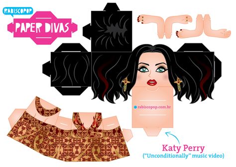 Katy Perry Unconditionally, Paper Divas, Paper Toy, Pop Singers, 3d Paper, Paper Toys, Music Star, Paper Doll, Katy Perry