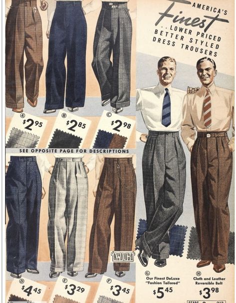 Vintage Trousers Mens, 1930s Trousers, Men's Fashion Illustration, 1930s Men, Sartorial Style, Oxford Bags, Flannel Shorts, Vintage Trousers, Vintage Mens Fashion