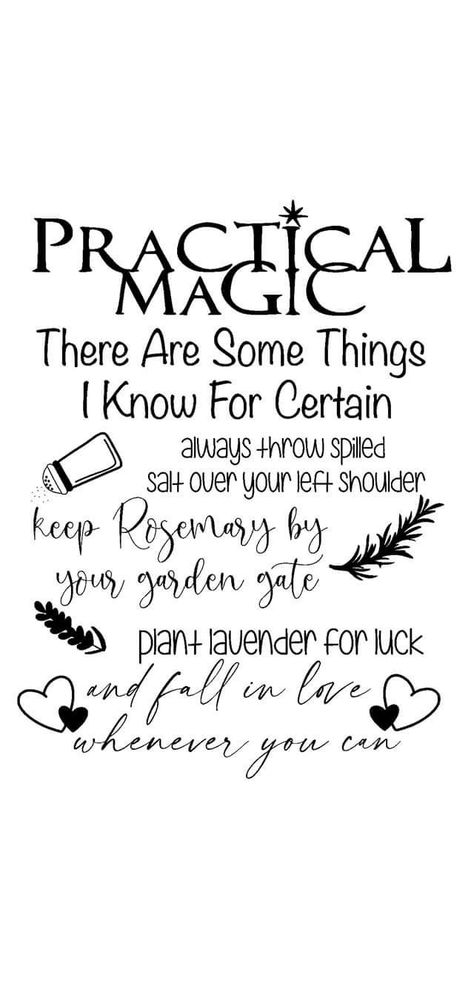 Practical Magic Tattoo Quotes, Practical Magic Wallpaper Iphone, Witchy Cricut Projects, Practical Magic Phone Wallpaper, Practical Magic Sayings, Practical Magic Svg Free, Practical Magic Cricut, Practical Magic Tattoo, Practical Magic Svg