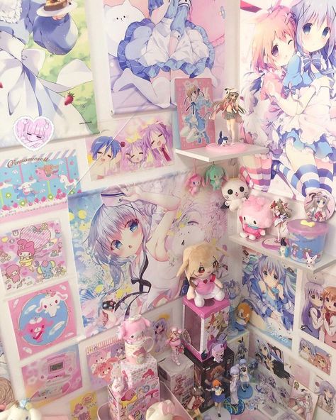 Anime Bedrooms, Kawaii Rooms, Cutecore Room, Insane People, Kawaii Room Ideas, Pink Dollhouse, Otaku Room, Hello Kitty Rooms, Toy Toy