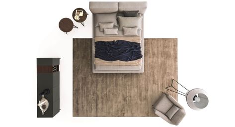 Ditre Italia I Sound Living Room Top View, Bed Top View, Ditre Italia, Tiny House Furniture, Italian Leather Sofa, نباتات منزلية, Color Plan, Interior Design Presentation, Interior Design Sketches