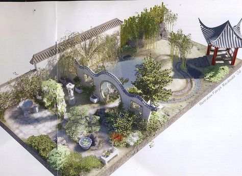 Plan for the Chinese Moongate Garden - Chelsea 2007 by UGArdener, via Flickr Moongate Garden, Chinese Garden Design, Chinese Courtyard, Moon Gate, China Garden, Teapot Design, Garden Illustration, Asian Architecture, Asian Garden