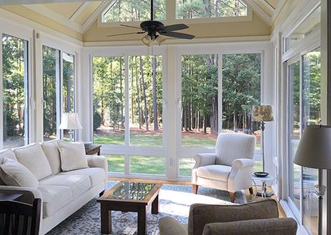 All Season & Four Season Room Additions | Patio Enclosures 4 Season Sunroom Ideas, Four Seasons Room Addition, Four Season Sunroom, Sunroom Remodel, All Season Room, 3 Season Room, Screened Porch Designs, 4 Season Room, Four Seasons Room