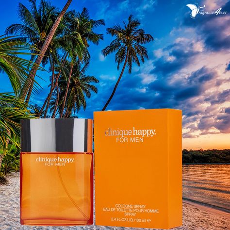 Clinique Happy For Men, Clinique Perfume, Happy Perfume, Clinique Happy, Joy Of Life, Luxury Fragrance, Mandarin Orange, Men Care, Male Beauty