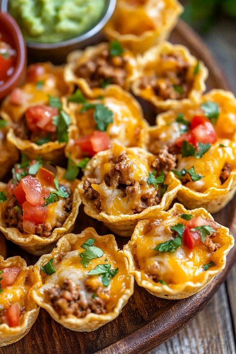 Looking for a quick and delicious appetizer or snack? These Taco Ranch Bites are the perfect solution! Packed with zesty taco flavors and creamy ranch, these little bites are a crowd-pleaser that’s easy to make and even easier to devour. Whether you're hosting a game day party or just need a fun snack, Taco Ranch Dinner Ideas Finger Food, Appetizers For Hosting, Quick Game Night Snacks, Tortilla Appetizers Finger Foods, Christmas Day Snacks Families, Tortilla Chip Appetizer, Mini Shrimp Tacos Appetizers, Taco Appetizers Snacks Parties Food, Corn Tortilla Appetizers