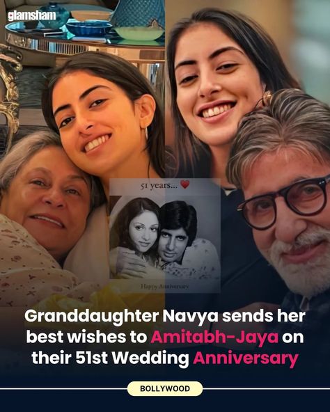 Navya made a sweet wish for her grandparents on their 51st wedding anniversary ❤️ #GlamSham #NavyaNanda #AmitabhBachchan #weddinganniversary Amitabh Bachchan , Wedding , Aniversary 51st Wedding Anniversary, Amitabh Bachchan, Wedding Anniversary, On Instagram, Quick Saves, Instagram