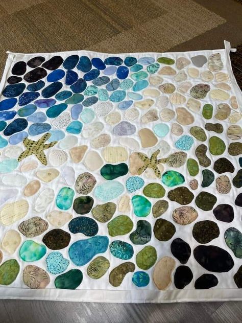 Seaglass Quilt, Sea Glass Quilt, Pixel Quilts, Pixel Quilting, Quilts Patterns, Scrap Quilt Patterns, Scrap Quilt, Patchwork Quilt Patterns, Sea Theme