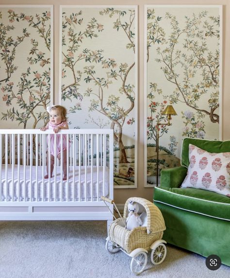 45 Sweetest Baby Girl Nursery Themes (2022) - Milwaukee with Kids Bunny Themed Nursery, Pink Nursery Walls, Chinoiserie Art, Girl Nursery Themes, Sweet Nursery, Baby Room Themes, Chic Nursery, Gainesville Florida