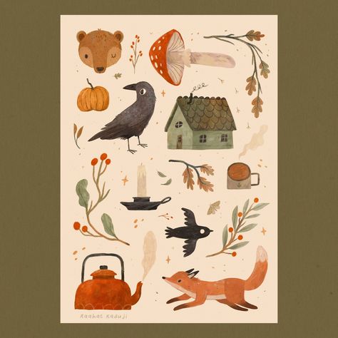 Autumn Illustration, Book Illustration Art, Special Place In My Heart, Illustrators On Instagram, Ceramic Painting, Illustration Print, Book Illustration, Cute Illustration, Graphic Design Illustration