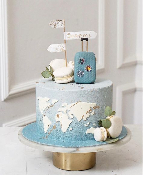 Welcome Back Cake Travel, Unique Cake Designs For Husband Birthday, Travel Cake Ideas Birthdays, Travel Cake Ideas, Welcome Back Cake, Back Cake, Cake Travel, Unique Cakes Designs, Travel Cake