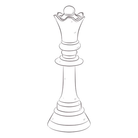 Queen chess piece line art PNG Design Queen Chest Piece Tattoos, Queen Chess Piece Art, Chess Queen Drawing, Chess Piece Outline, Queen Chess Tattoo, Queen Chess Piece Drawing, Chess Queen Art, Chess Pieces Drawing, Queen Chess Piece Tattoo