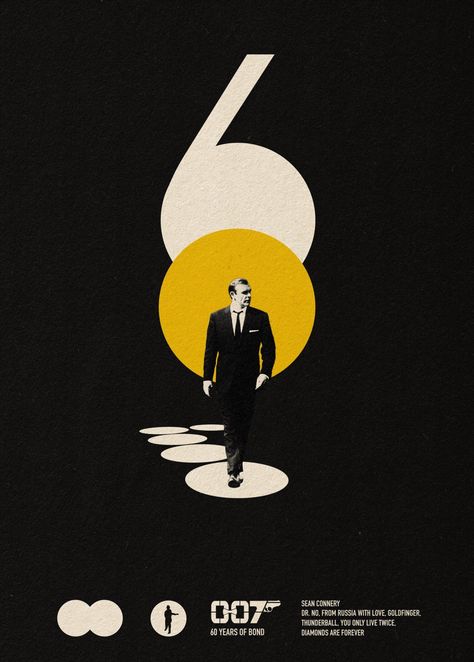 . The actor who played the iconic role in seven films celebrates the. #FontFrenzy #DesignInspo #TypographyTrends #CreativeFonts #FontObsessed 60 Graphic Design, Spy Poster Design, Made By James, Back In Stock Design, Graphic Design Movie Posters, James Bond Aesthetic, James Bond Art, 007 Poster, James Bond Sean Connery