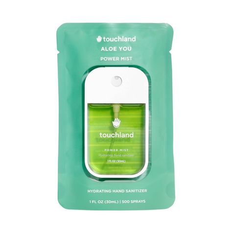 The award-winning hydrating hand sanitizer mist that feels as good as it looks. Say so long to sticky, goopy hand sanitizers, and hello to our really good, really cute hand sanitizing mist that not only cleans your hands, but makes them soft to touch, and smell good, too. Every bottle of Touchland Power Mist is packed with good-for-you, vegan, and not-sticky ingredients like Aloe Vera and essential oils that spritz lightly and evenly to keep your hands happy (not dry). Scent description: A clean Touch Land Hand Mist, Hand Sanitizer Touchland Aesthetic, Touchland Sanitizer Aesthetic, Green Wishlist, Touch Land, Spray Hand Sanitizer, Scent Description, Sephora Skin Care, Lime Oil