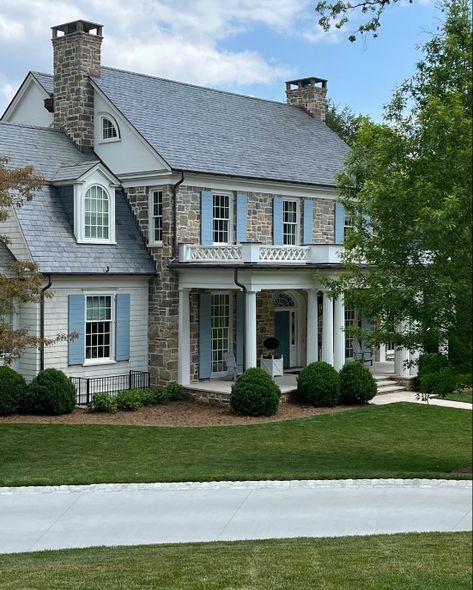 Hampton Exterior, Shutter Ideas, Timeless House, Cedar Shingle Roof, Fairytale House, House Shutters, Blue Shutters, Best White Paint, A True Friend