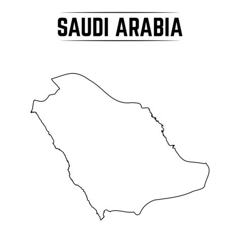 Outline Simple Map of Saudi Arabia Map Outline, Reference Poses, Drawing Reference Poses, Saudi Arabia, Social Studies, Drawing Reference, Vector Art, Vector Free, For Free