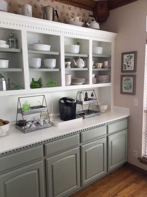 Cabinets With Open Shelving Between, Open Faced Kitchen Cabinets, Kitchen Cabinets No Doors Open Shelving, Open Cabinet In The Kitchen, Cabinets With Open Shelving Above, Adding Cabinets To Kitchen, Kitchen Cabinets Without Doors Ideas, Kitchen Cabinet Without Doors, Turning Cabinets Into Open Shelving