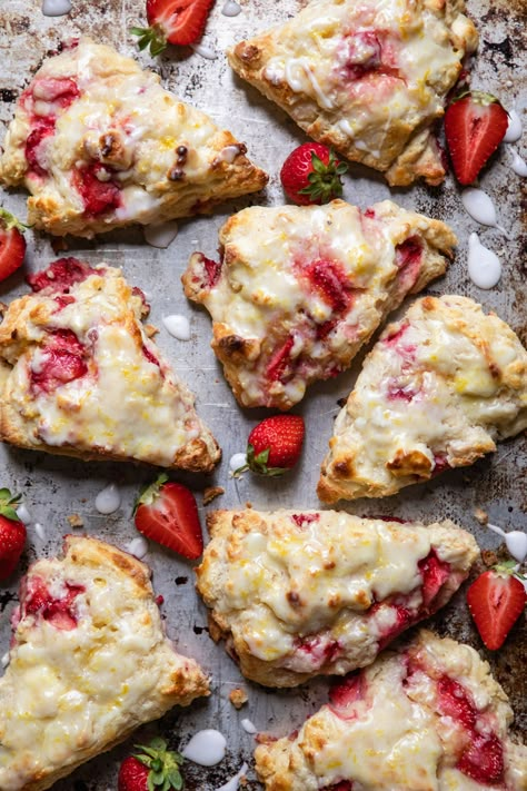 Strawberry Cream Cheese Scones — knead. bake. cook. Strawberries And Cream Scones, Apple Cinnamon Scones Recipe, Cream Cheese And Strawberries, Cream Cheese Scones, Strawberry Cream Cheese Muffins, Strawberries And Cream Cheese, Cream Scones Recipe, Best Scones, Cheese Scone Recipes