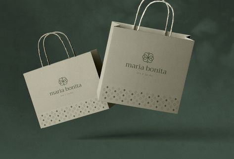 Maria Bonita - Brand & Identity on Behance Luxury Paper Bag, Green Packaging, Spa Bags, Spa And Salon, Paper Bag Design, Illustrator Design Tutorial, Graphic Design Brochure, Packaging Template, Luxury Branding Design